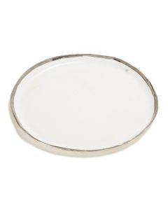 Dinner Plate 10.5" White Gold Rim