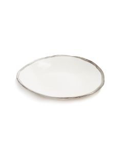 8 inch Salad/Dessert Plate, White Gold Rim
