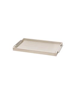 Dama Small Rectangular Ashwood Tray with Brushed Nickel Handles