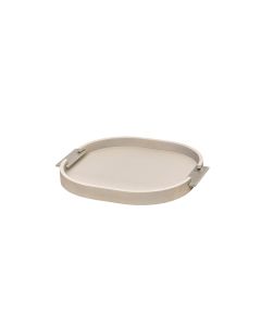 Dama Small Rounded Ashwood Tray with Brushed Nickel Handles