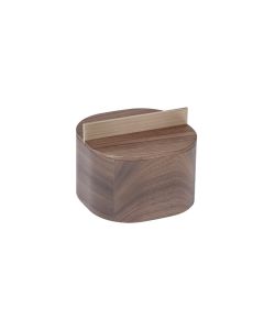 Dama Square Rounded Walnut Box, Small