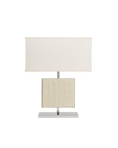 Ebe Herringbone Table Lamp with Chrome Details