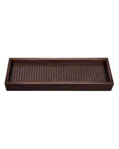 Febe Macassar Ebony Handwoven Long Rectangular Tray
