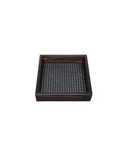 Febe Macassar Ebony Large Square Handwoven Tray