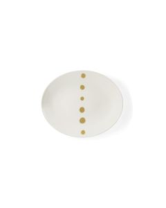 Golden Pearls Oval Plate