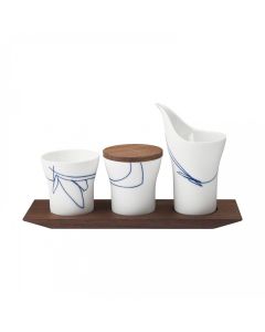 Granat Breakfast Set Wood Tray