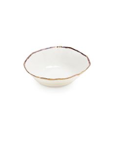 Large Serving Bowl, Yellow Gold Rim