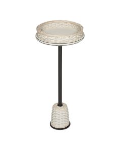 Pigment France Matisse Leather + Rattan Side Table Small