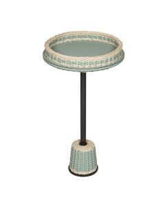 Pigment France Matisse Leather + Rattan Side Table Medium