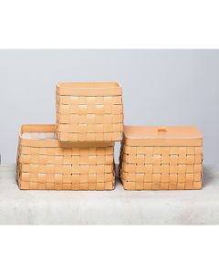 Mondina Rectangular Basket Tall Small + Lid
