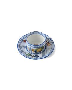 Potager Blue Teacup & Saucer