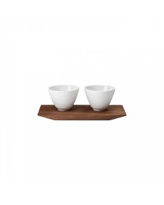 Set of 2 Pulse Bowls on Wood Tray