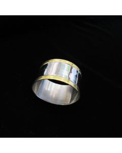 Silver and Gold Oval Napkin Ring