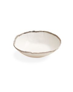 Soup Plate, White Gold Rim