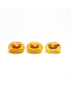 TableArt Amber Tealights, Set of 3