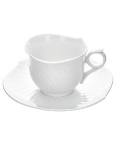 White Wave Breakfast Cup & Saucer