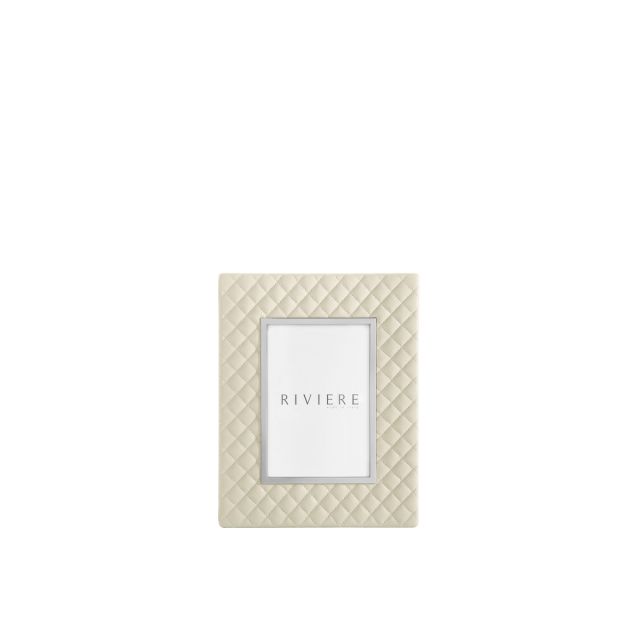 Anita Diamonds Small Leather Frame with Chrome Details