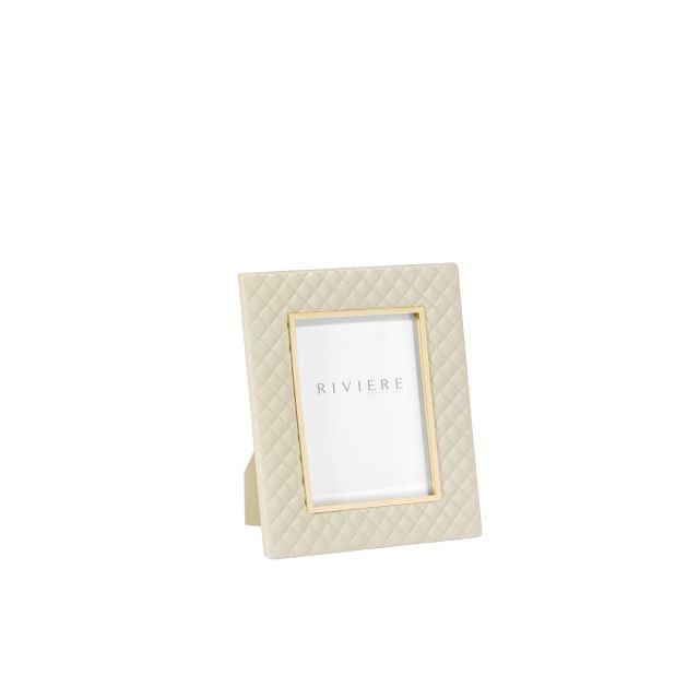 Anita Diamonds Small Leather Frame with Gold Details