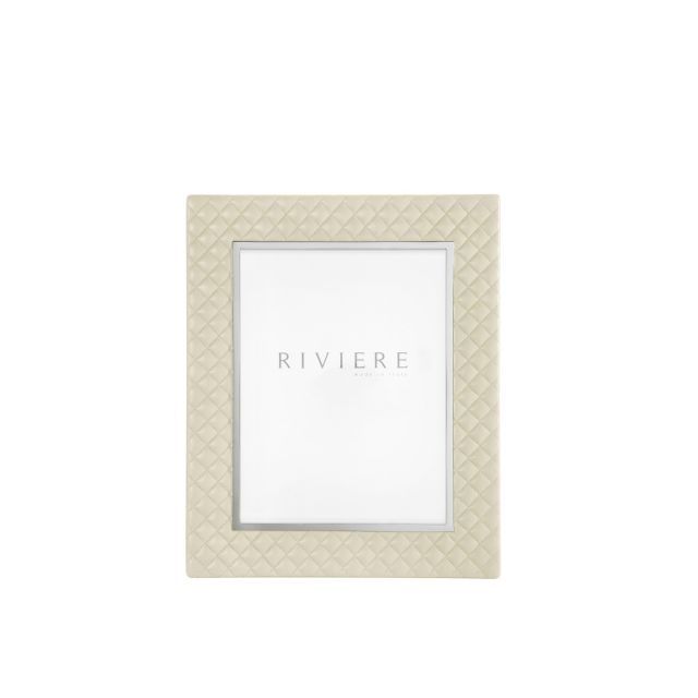 Anita Diamonds Large Leather Frame with Chrome Details